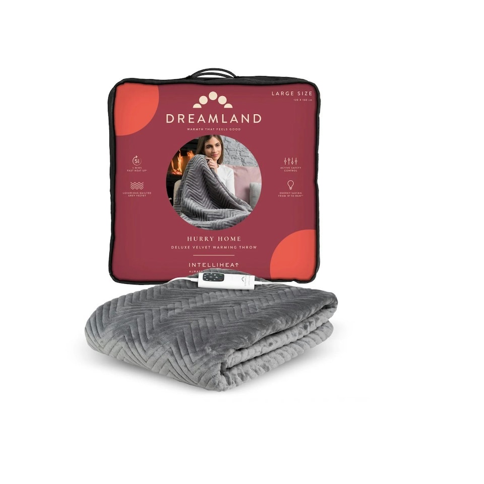 Dreamland Hurry Home Warming Throw-Grey 160X120cm
