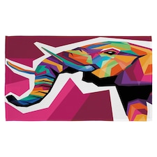 Colorful illustration of Elephant head in WPAP style (Kitchen Towel)