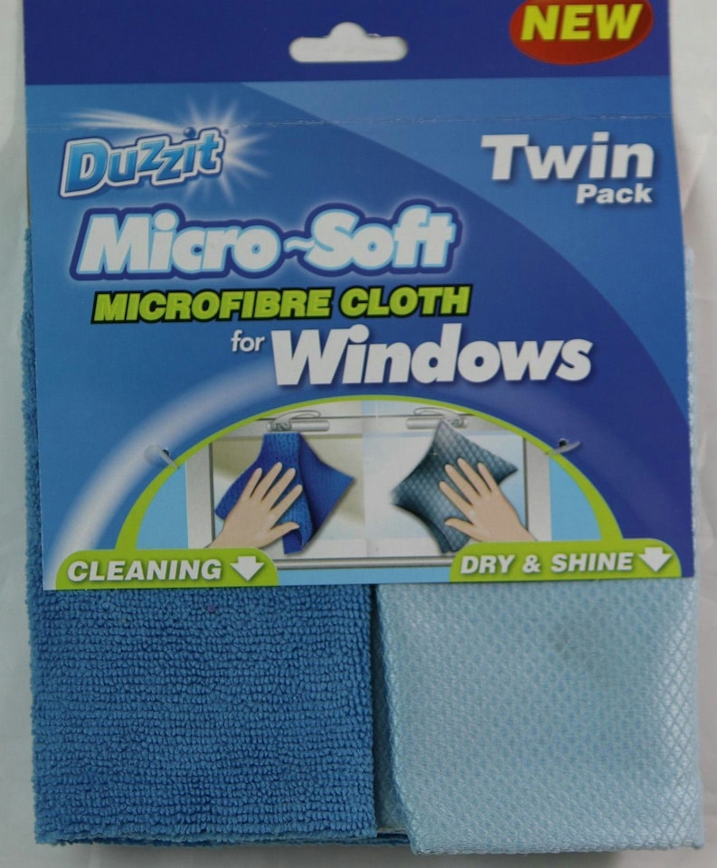 image 1 of Duzzit Micro-Soft Window Cloth Twin Pack