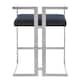 image 3 of Interiors by Premier Bar Stool With Silver Frame Black