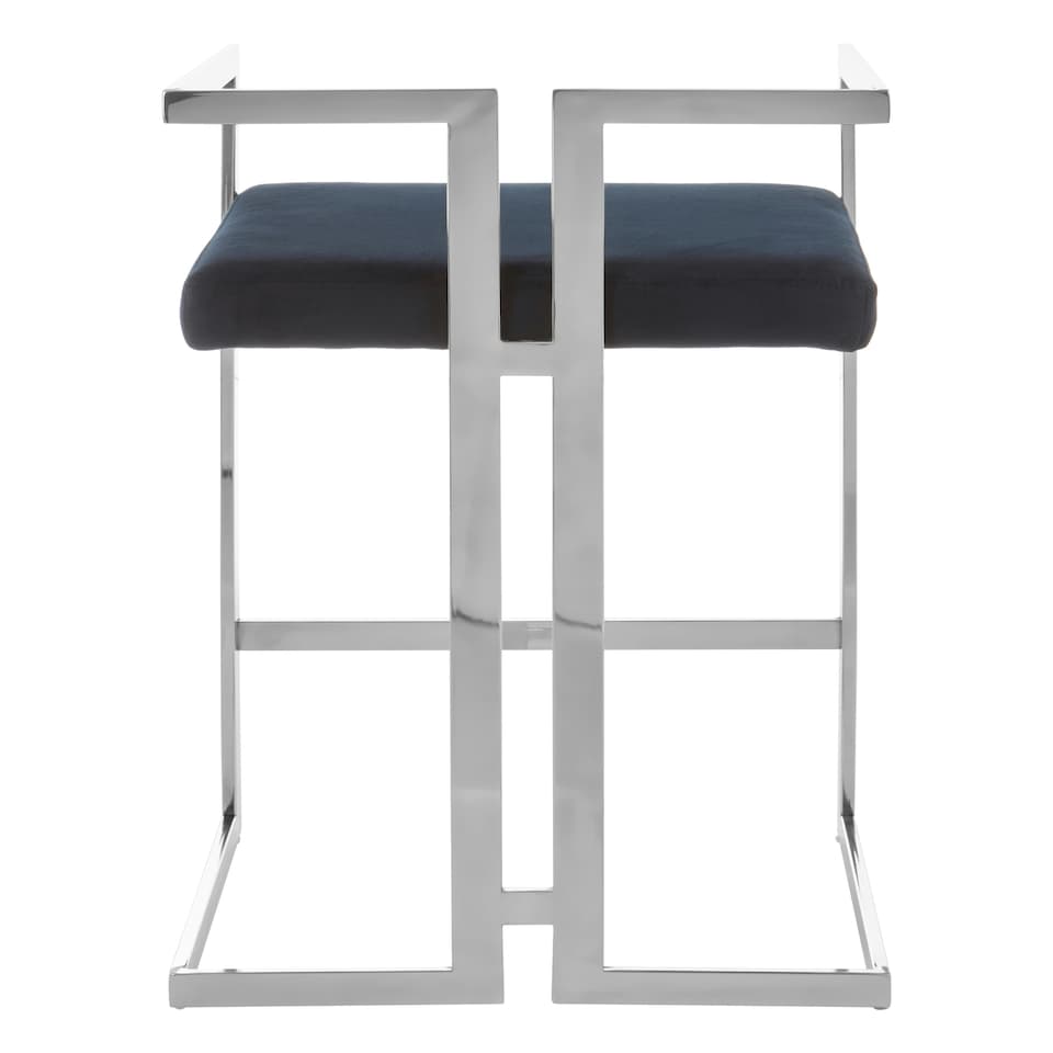 image 1 of Interiors by Premier Bar Stool With Silver Frame Black