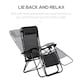 image 3 of Outsunny 3PC Zero Gravity Chairs Sun Lounger Table Set Black