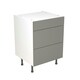 image 1 of 3 Drawer Base Unit 600mm w/ Slab Cabinet Door - Ultra Matt Dust Grey Grey | Ultra Matt Dust Grey