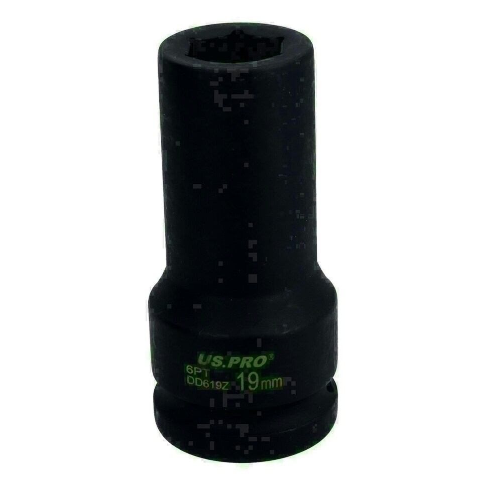 image 1 of 3/4" Drive 19mm Deep Metric MM Impact Impacted Socket 6 Sided Single Hex