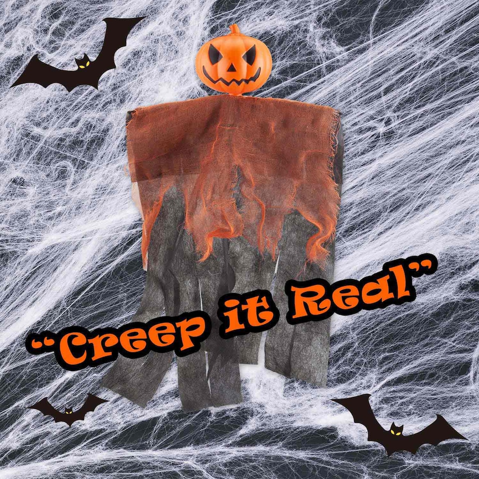 image 1 of vfm-estore Hanging Halloween Pumpkin Decoration - 35 x 23.2 cm