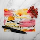 image 2 of Abstract Fall Pattern In Bright Autumn Colours Glass Chopping Board | Multi