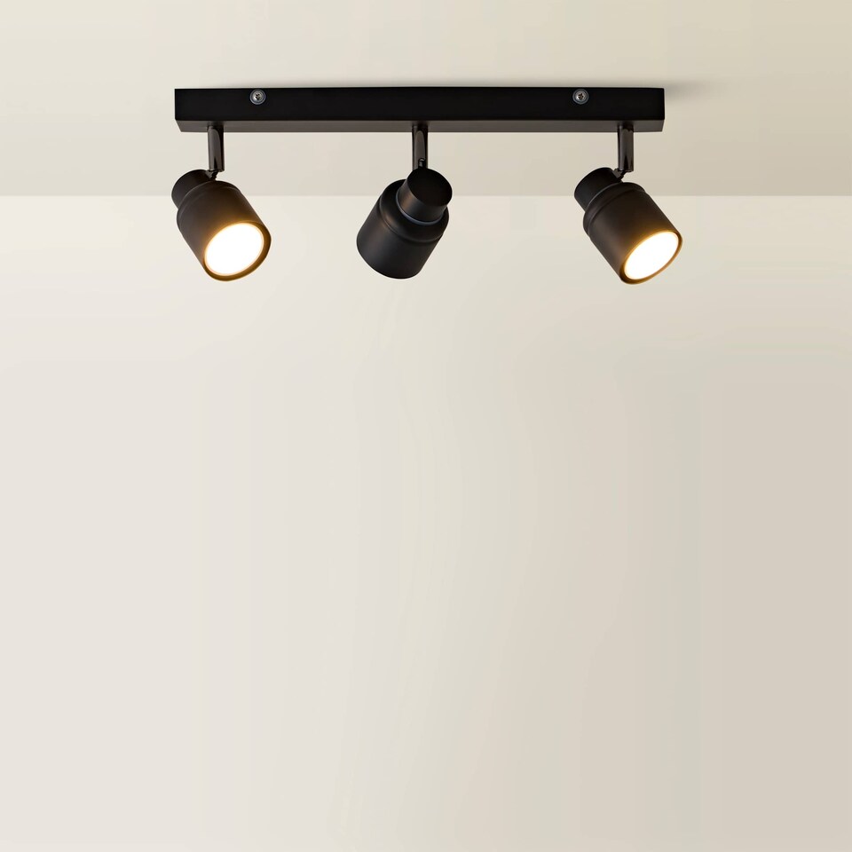 image 1 of ValueLights Benton Black IP44 Bar Bathroom Ceiling Light | Black