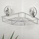 image 1 of Showerdrape Suctionloc Chrome Suction Wall Mounted Corner Basket with Mounting Discs | Multi | 1