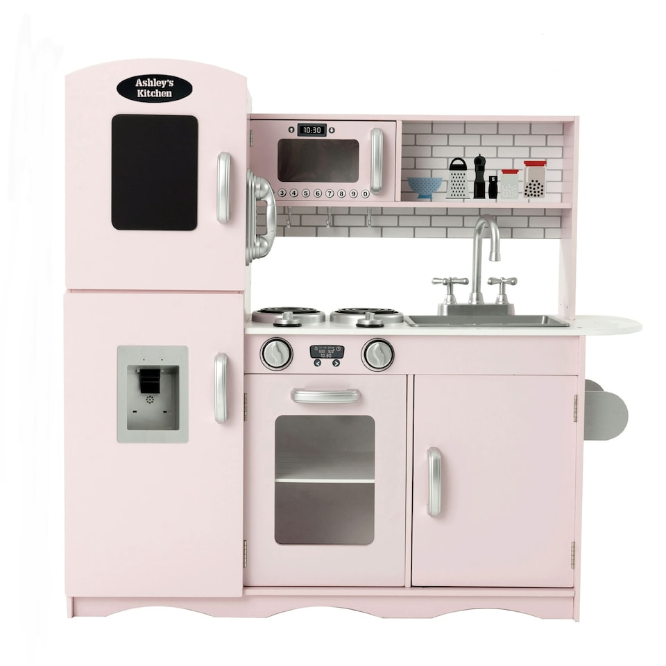 image 1 of Kidoz Signature Wooden Play Kitchen - Role Play Kitchen - Pink