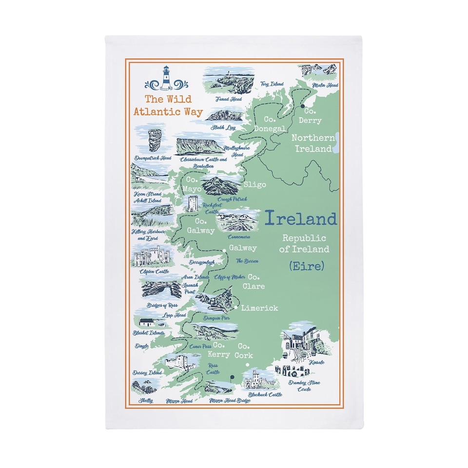 Ulster Weavers Wild Atlantic Way Tea Towel - Cotton Green