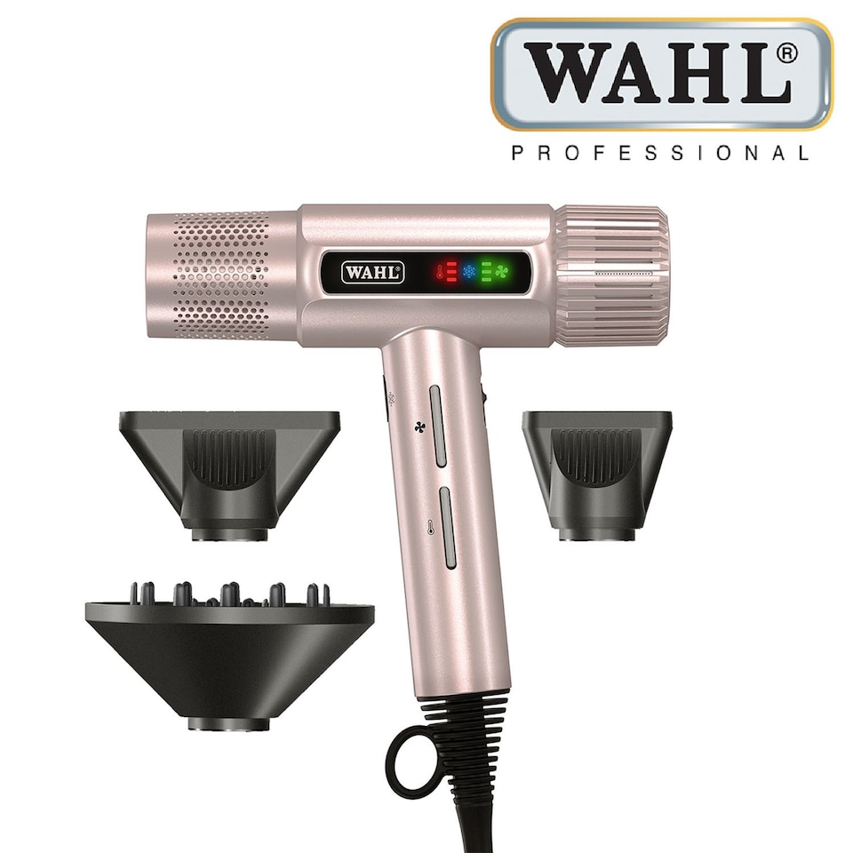 image 1 of Wahl Vanquish Rose Gold 1600W Corded Hair Dryer 3 Magnetic Attachments ZY170