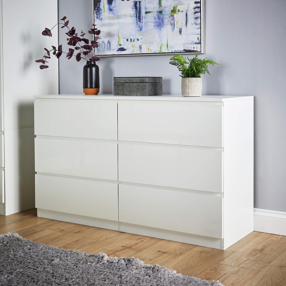image 1 of Chest Of Drawers Spacious Bedroom Furniture Storage Unit Modern Organiser | White