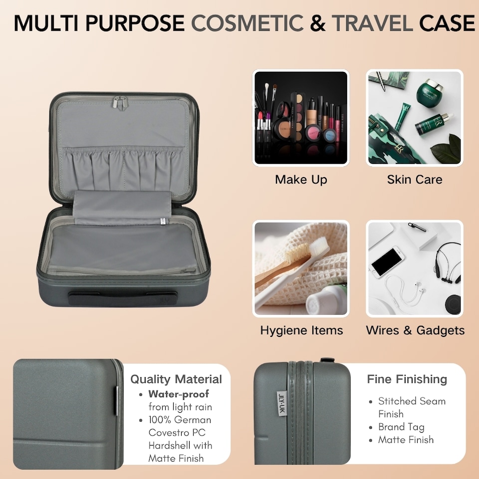 image 1 of 4 Pieces Premium Suitcase Set | Vanity + Cabin + Expandable Check-In