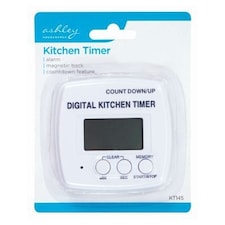 Ashley Magnetic Digital Kitchen Timer - White