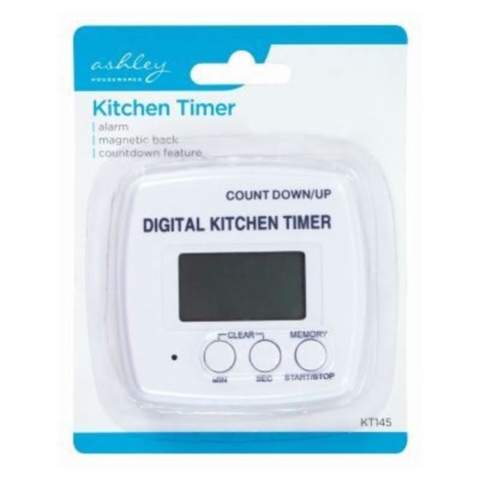 Ashley Magnetic Digital Kitchen Timer - White