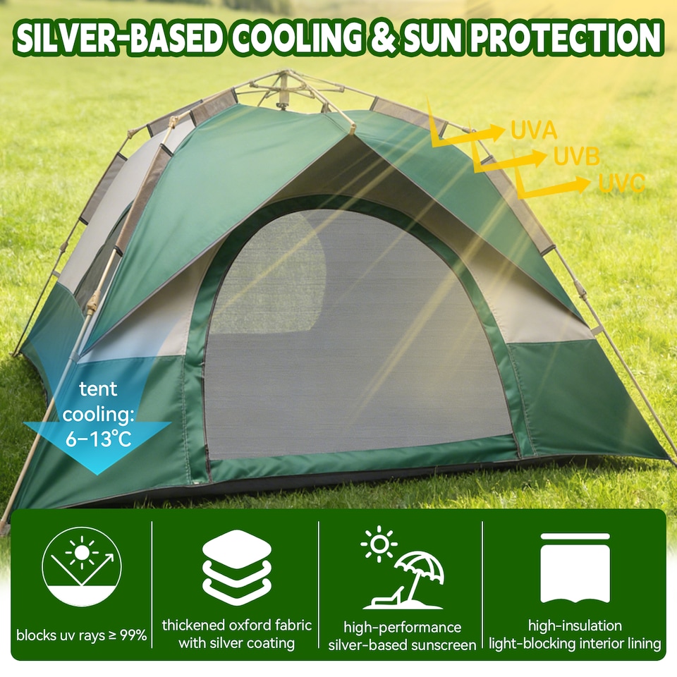 image 1 of 4-6 Person Family Multicoloured Camping Tent