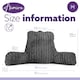 image 7 of Aamira Reading Pillow Grey Faux Fur Ribbed Memory Foam Support Cushion | Grey | Grey | Standard | 1
