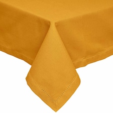 Homescapes Mustard Yellow Tablecloth - 137 x 178 cm | Yellow | Mustard Yellow