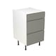 image 1 of 3 Drawer Base Unit 500mm w/ J-Pull Cabinet Door - Ultra Matt Dust Grey Grey | Ultra Matt Dust Grey