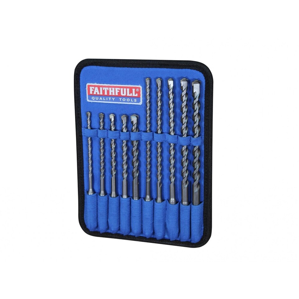 image 1 of Faithfull Sds Plus Drill Bit Sets - Multi Colour - 10 Piece 5.5-12mm