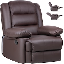 Rattantree PU Leather Recliner Chair Manual Reclining Armchair