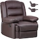 image 1 of Rattantree PU Leather Recliner Chair Manual Reclining Armchair
