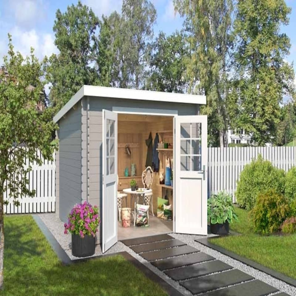 image 1 of San Jose 275-Log Cabin, Wooden Garden Room, Timber Summerhouse, Home Office - L295 x W313.9 x H210.9 cm Brown
