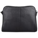 image 2 of Genuine Soft Leather Crossbody Shoulder Handbag with Suede Panelling Black | Black