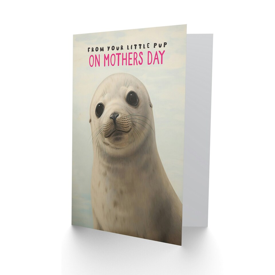 image 1 of Mothers Day Card Your Little Pup Inside Seal Mum Card