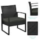 image 4 of Yaheetech 3-Piece Patio Set Rattan Chairs & Table Black/Grey