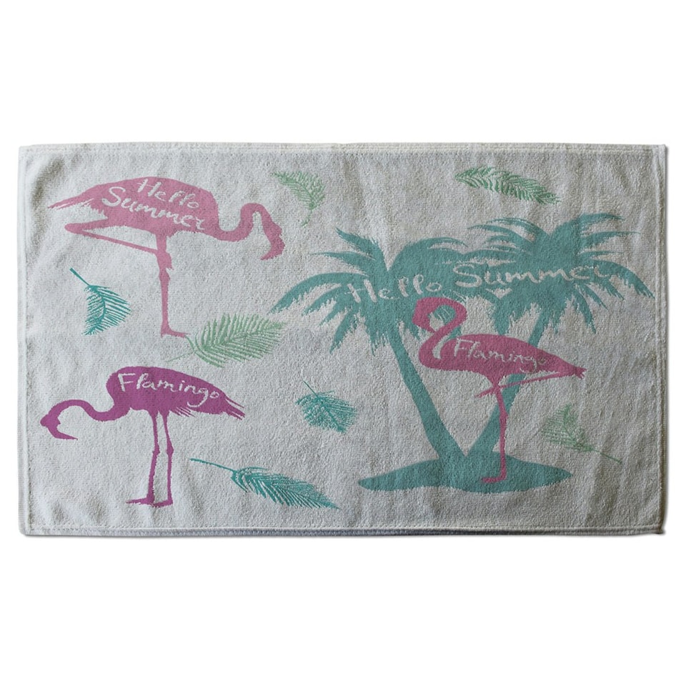image 1 of Palm & Flamingo (Kitchen Towel)