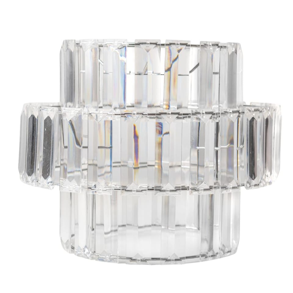 FabFinds 3 Tier Clear Crystal Lampshade