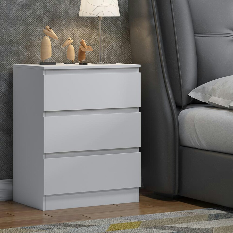 Fairfield Matt White 3 Drawer Bedroom Dressing Table, Makeup Vanity Table & Office Desk White