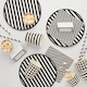 image 4 of Hootyballoo Monochrome Striped Paper Plates - Pack of 8