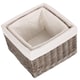 image 4 of Set of 2 Square Antique Wash Lined Storage Basket | White | White | Not provided