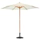 image 1 of Harbour Housewares Wooden Garden Parasol & Base Set - 2.7m - Natural
