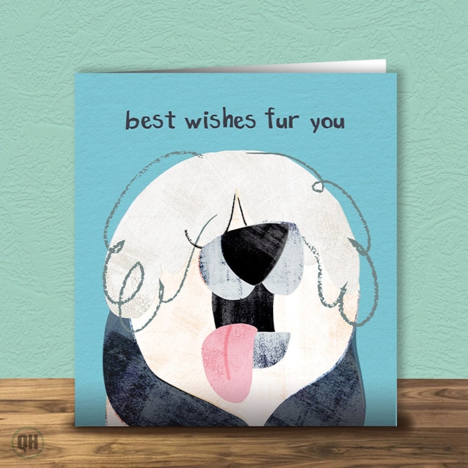 image 1 of Best Wishes Fur You Dog Greetings Card By Paul Delaney