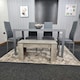 image 9 of Dining Table Set with 4 Chairs, and a Bench Dining Room and Kitchen table set of 4, and Grey Bench Grey
