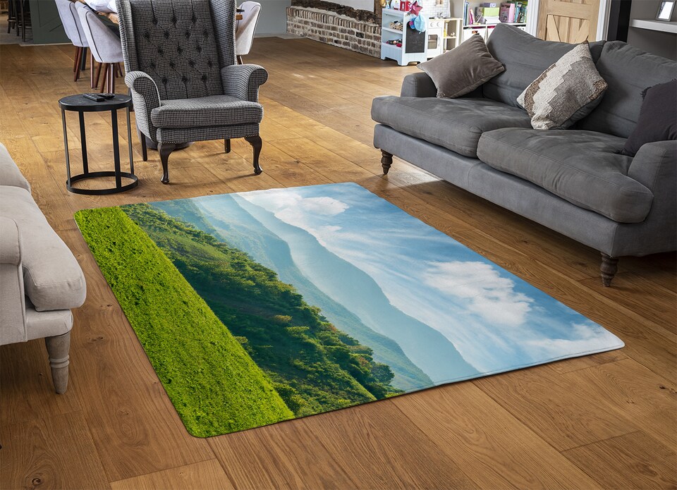 image 1 of Panorama Of Beautiful Countryside Of Romania Designer Rug | Multi