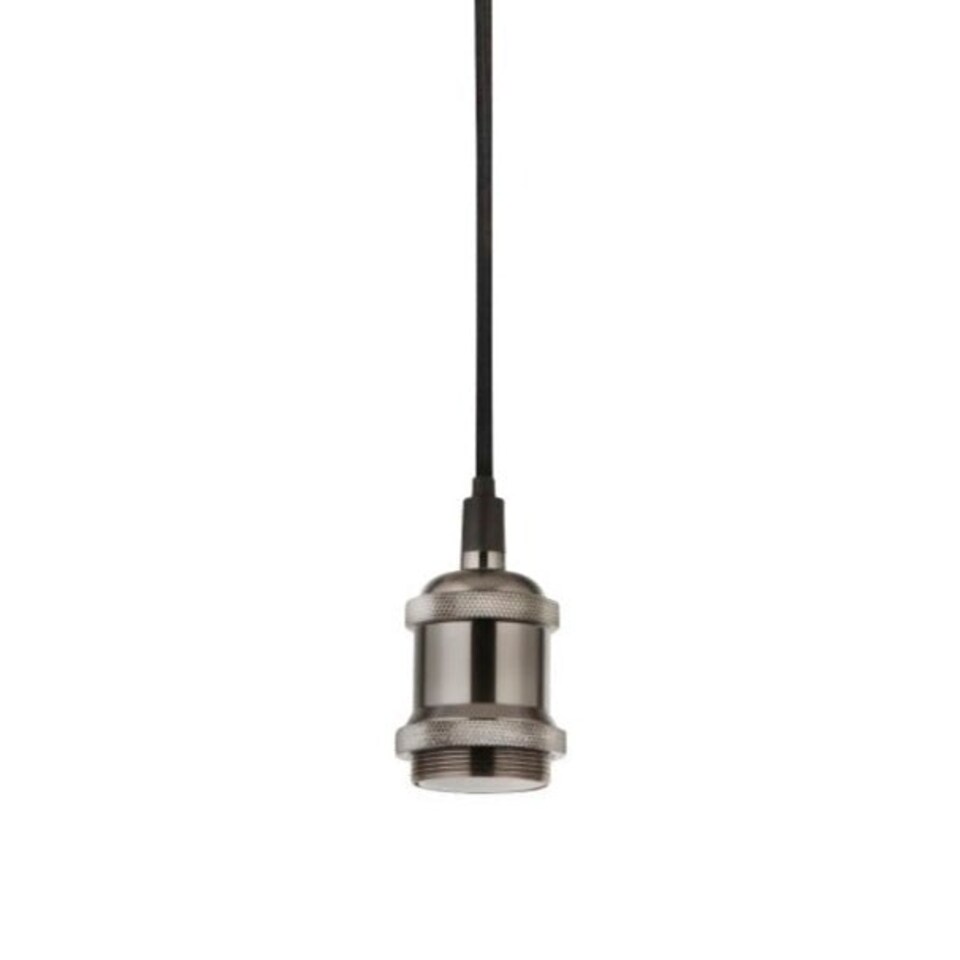 image 1 of CGC CASSIE Satin Silver 1.5m adjustable E27 Ceiling Pendant and Matching ceiling Rose Silver