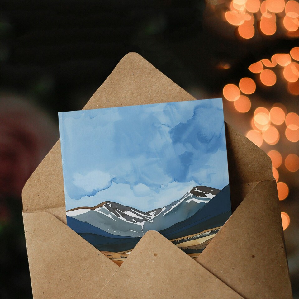 image 1 of Cairngorms National Park Scotland Watercolour Birthday Greeting Card