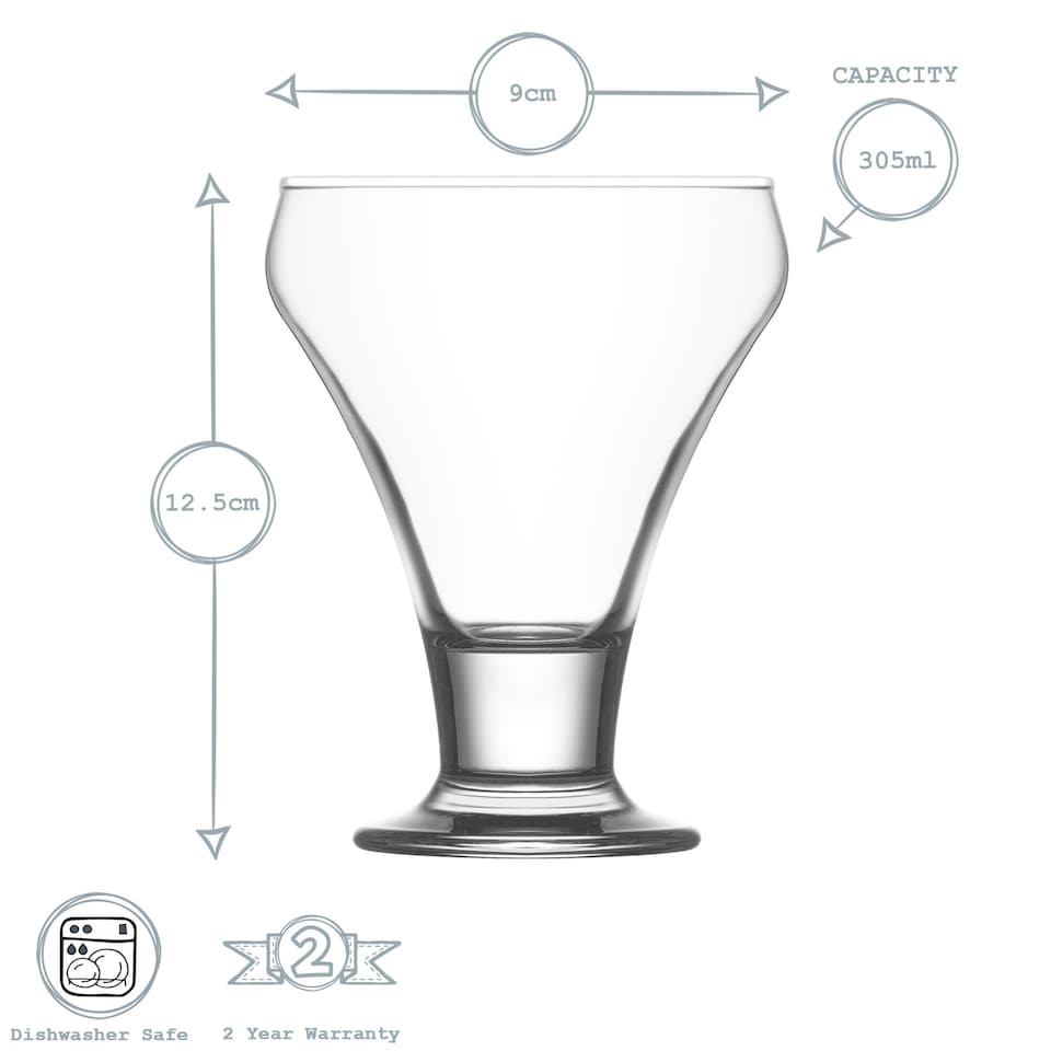 image 1 of LAV Frosty Ice Cream Bowls - 9cm - Clear - Pack of 6 | Clear | Clear