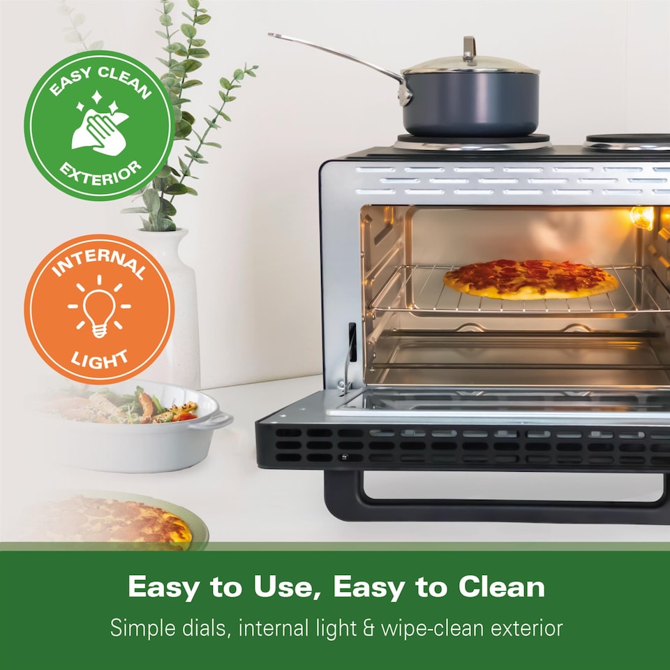 image 1 of Hamilton Beach 28L Mini Oven with Double Hotplate