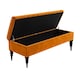 image 2 of Sierra Plain 150cm Ottoman Storage Bench - Plush Velvet Shoe Bench - Burnt Orange Upholstery Footstool with Storage
