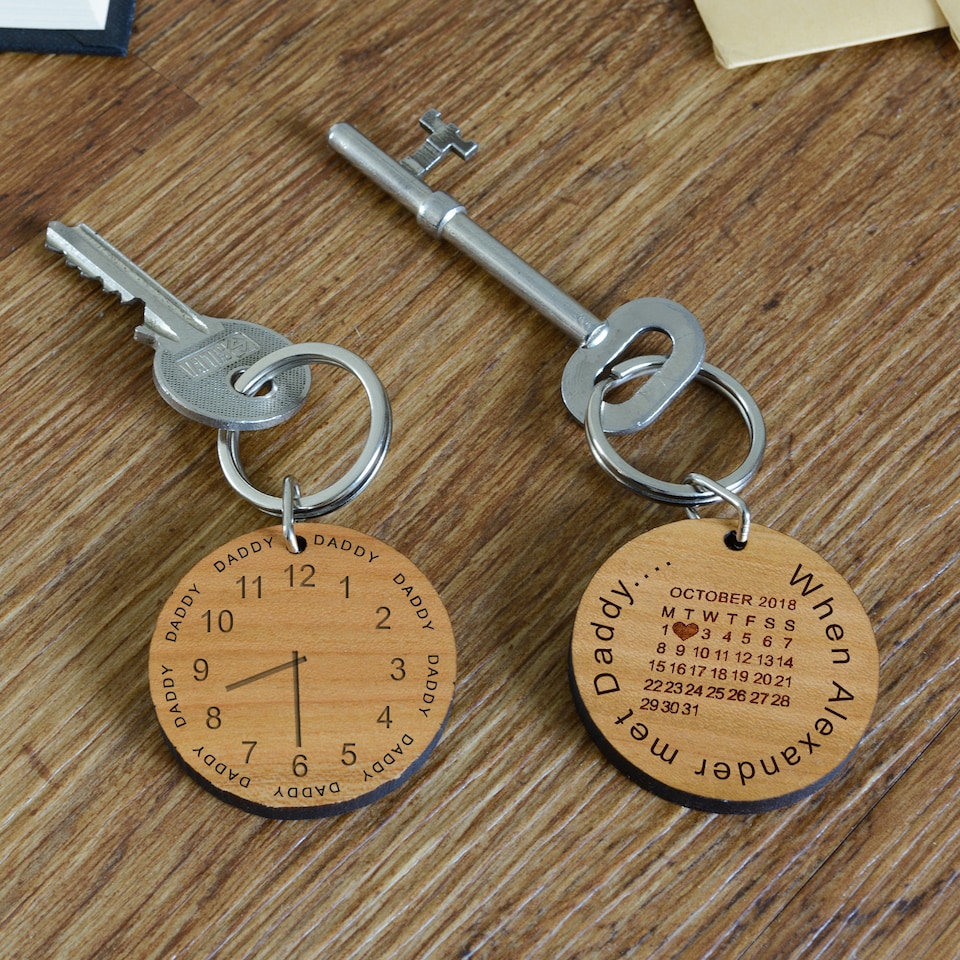 image 1 of Personalised When . . . Met Daddy Key Ring Fathers Day Gift for Dad