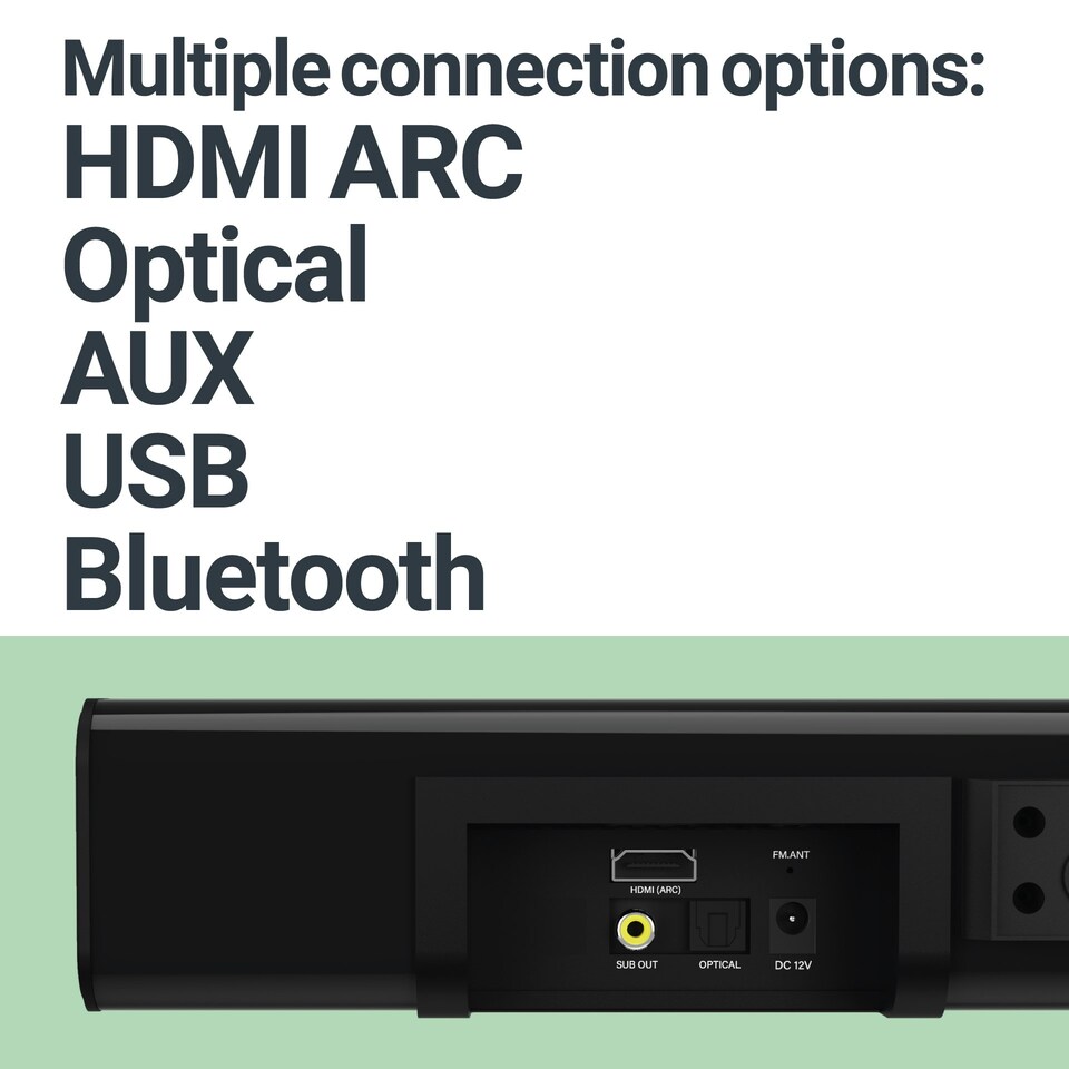 image 1 of Majority K2 Black 150W Soundbar and Subwoofer