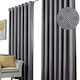image 3 of Diamond Blackout Eyelet Curtains - Silver 116 cm x 137 cm