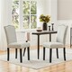image 2 of Yaheetech Set of 2 Modern Fabric Upholstered Dining Chairs Cream