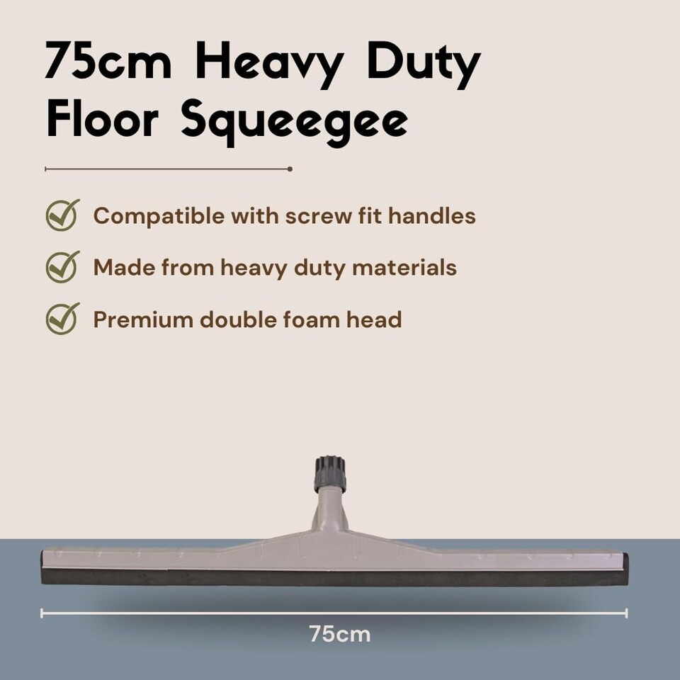 image 1 of Avern Large Floor Squeegee 75cm with 125 cm Handle – Heavy-Duty Water Remover for Wet Rooms and Patios