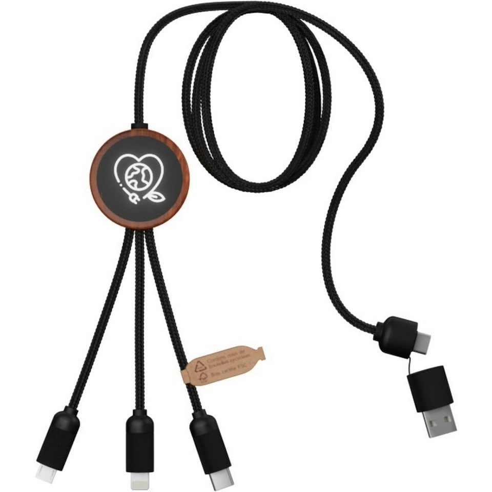SCX Design RPET Logo Charging Cable - Wood - One Size